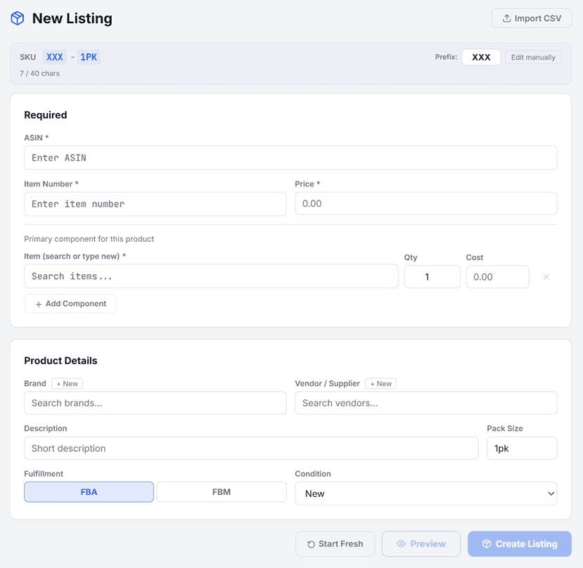 Creating a new listing without leaving the Copilot workflow.
